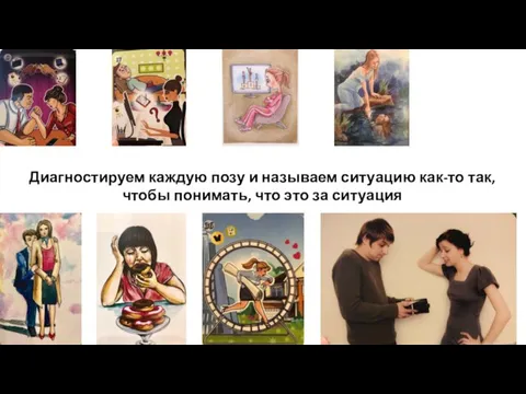 Диагностируем каждую позу и называем ситуацию как-то так, чтобы понимать, что это за ситуация