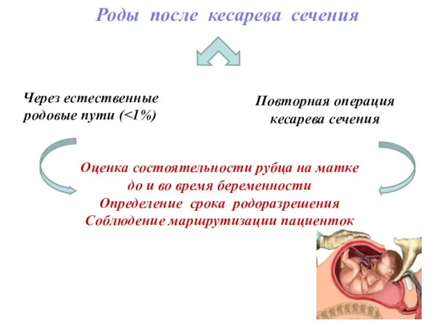 Роды после кесарева сечения Через естественные родовые пути ( Повторная операция кесарева