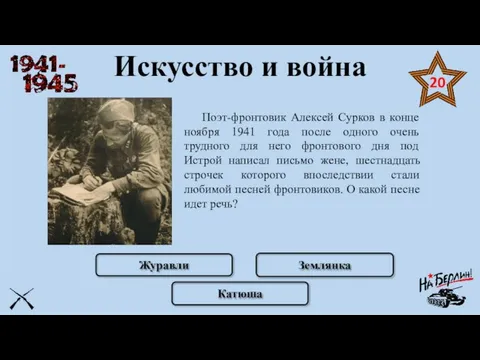 Искусство и война Поэт-фронтовик Алексей Сурков в конце ноября 1941 года после