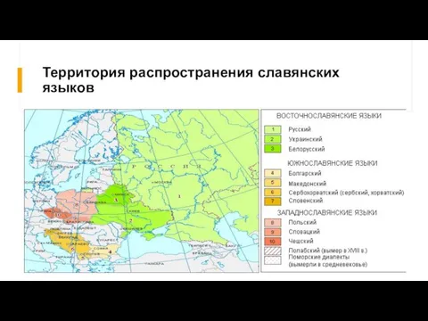 Территория распространения славянских языков