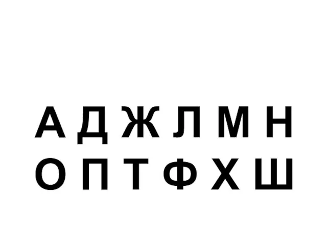 Буквы, имеющие вертикальную ось симметрии А Д Ж Л М Н О