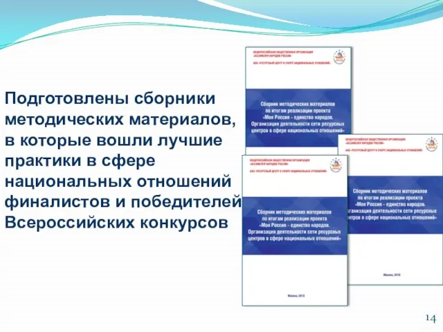 Подготовлены сборники методических материалов, в которые вошли лучшие практики в сфере национальных