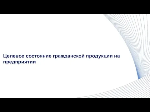 Целевое состояние гражданской продукции на предприятии