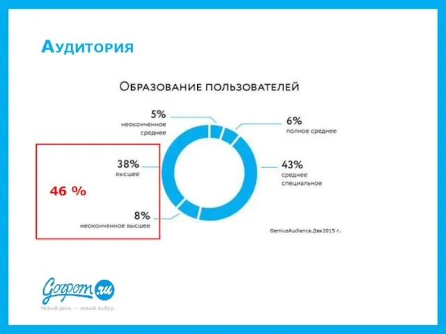 Аудитория 46 %