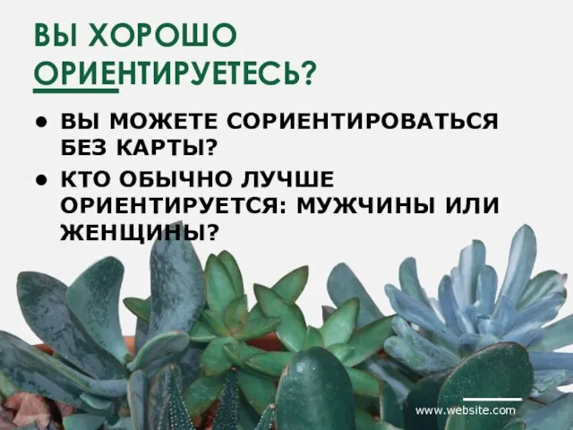 ВЫ ХОРОШО ОРИЕНТИРУЕТЕСЬ? ВЫ МОЖЕТЕ СОРИЕНТИРОВАТЬСЯ БЕЗ КАРТЫ? КТО ОБЫЧНО ЛУЧШЕ ОРИЕНТИРУЕТСЯ: МУЖЧИНЫ ИЛИ ЖЕНЩИНЫ?