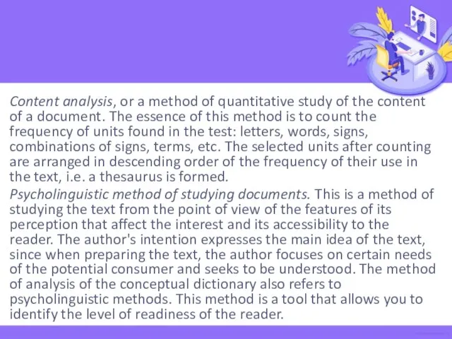 Content analysis, or a method of quantitative study of the content of