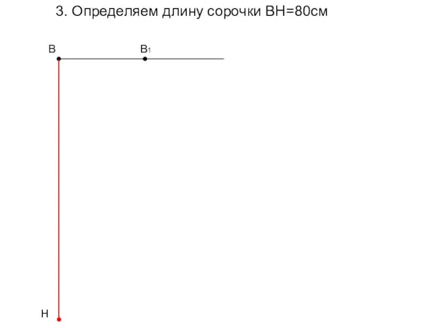 3. Определяем длину сорочки ВН=80см В В1 Н