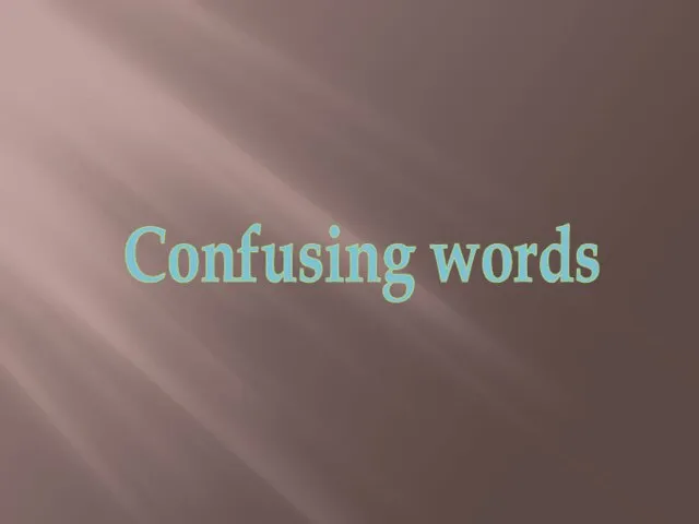 Confusing words