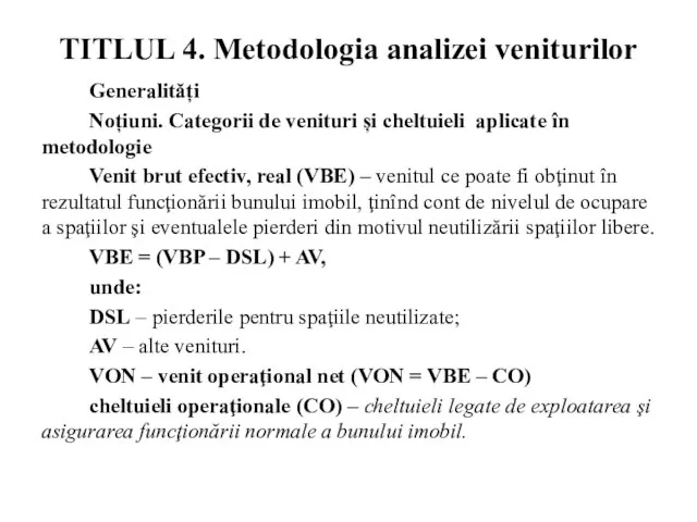 TITLUL 4. Metodologia analizei veniturilor Generalități Noțiuni. Categorii de venituri și cheltuieli