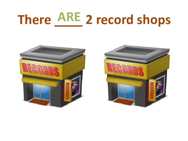 There ____ 2 record shops ARE