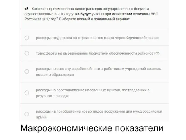 Макроэкономические показатели