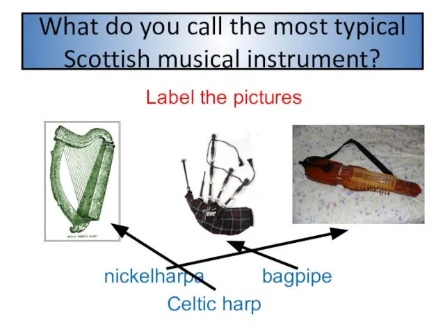 What do you call the most typical Scottish musical instrument? Label the