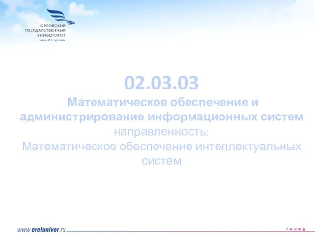 02.03.03 Математическое обеспечение и администрирование информационных систем направленность: Математическое обеспечение интеллектуальных систем