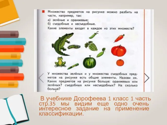 В учебнике Дорофеева 1 класс 1 часть стр.35 мы видим еще одно