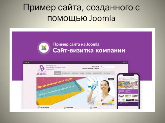 Пример сайта, созданного с помощью Joomla