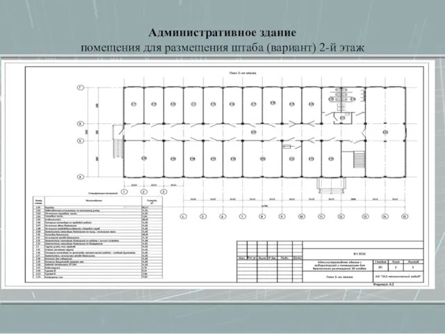 Административное здание помещения для размещения штаба (вариант) 2-й этаж 2-й этаж