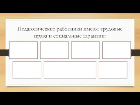 Педагогические работники имеют трудовые права и социальные гарантии: