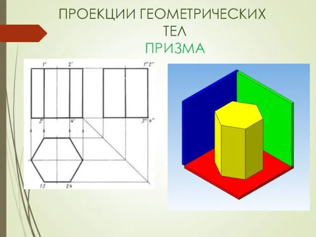 ПРОЕКЦИИ ГЕОМЕТРИЧЕСКИХ ТЕЛ ПРИЗМА