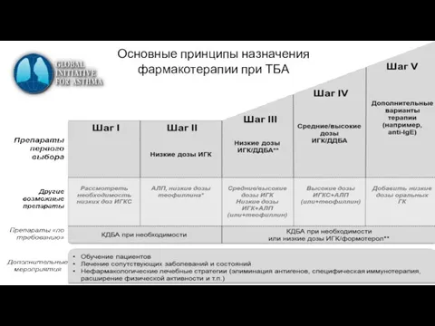 Основные принципы назначения фармакотерапии при ТБА