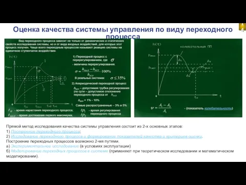 Оценка качества системы управления по виду переходного процесса Прямой метод исследования качества