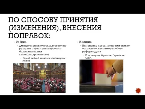 ПО СПОСОБУ ПРИНЯТИЯ (ИЗМЕНЕНИЯ), ВНЕСЕНИЯ ПОПРАВОК: Гибкие для изменения которых достаточно решения