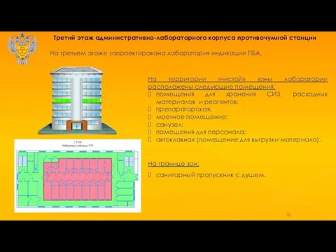 Третий этаж административно-лабораторного корпуса противочумной станции На территории «чистой» зоны лаборатории расположены