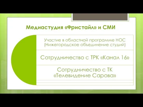 Медиастудия «Фристайл» и СМИ