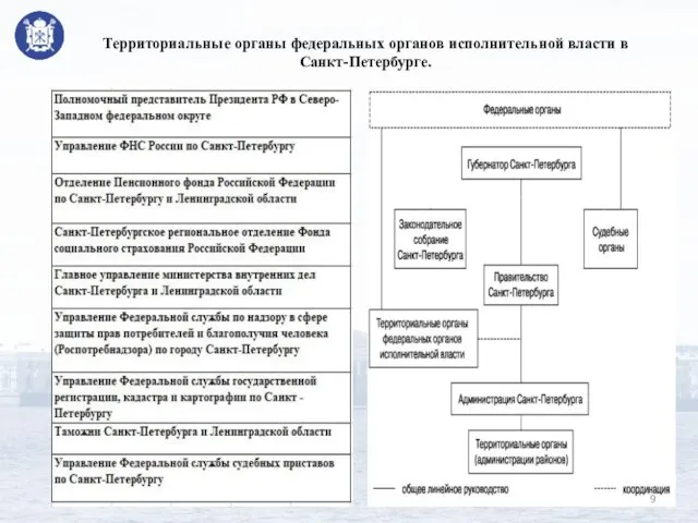 Территориальные органы федеральных органов исполнительной власти в Санкт-Петербурге.