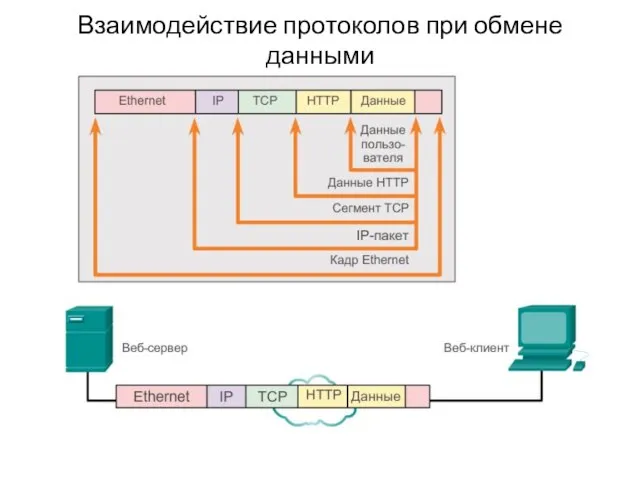 Взаимодействие протоколов при обмене данными