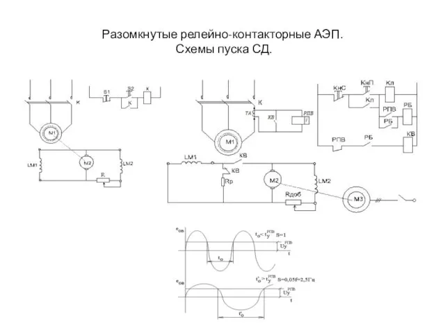 Разомкнутые релейно-контакторные АЭП. Схемы пуска СД.