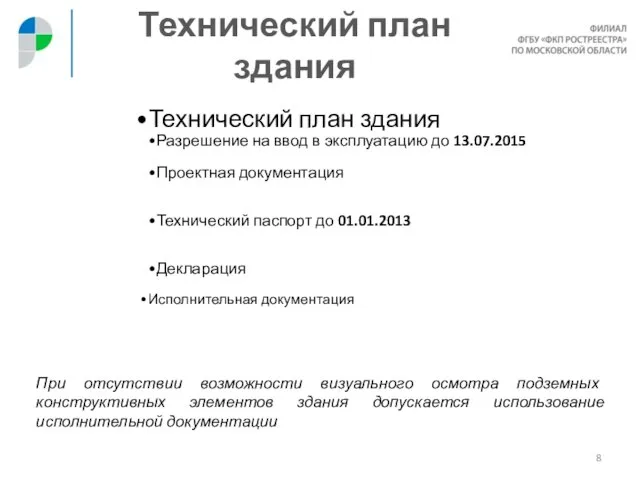 Технический план здания Технический план здания Разрешение на ввод в эксплуатацию до