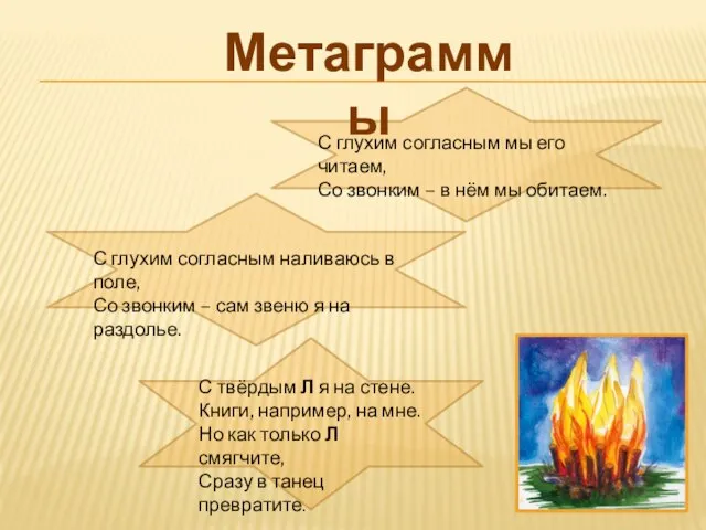 Метаграммы С глухим согласным мы его читаем, Со звонким – в нём