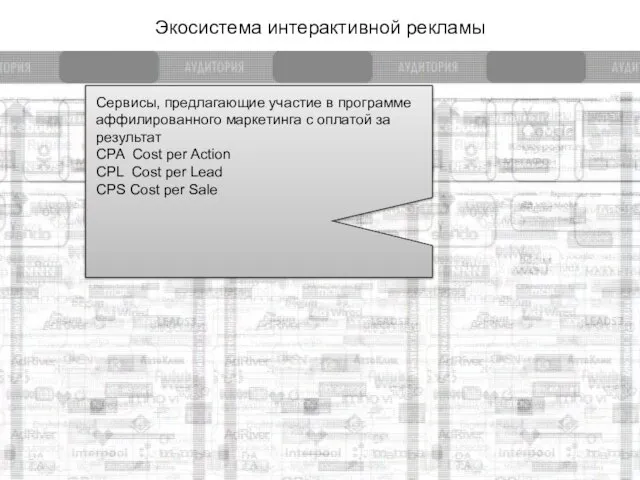 Экосистема интерактивной рекламы Сервисы, предлагающие участие в программе аффилированного маркетинга с оплатой