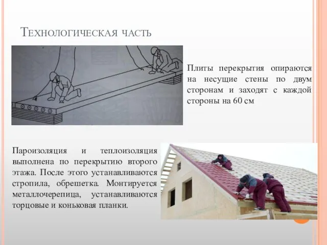 Технологическая часть Плиты перекрытия опираются на несущие стены по двум сторонам и