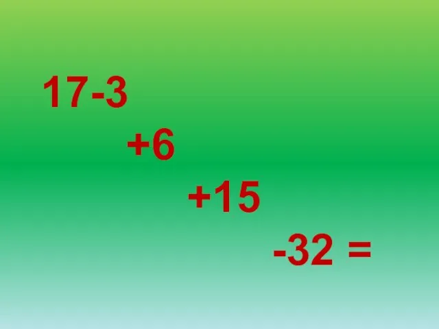 17-3 +6 +15 -32 =