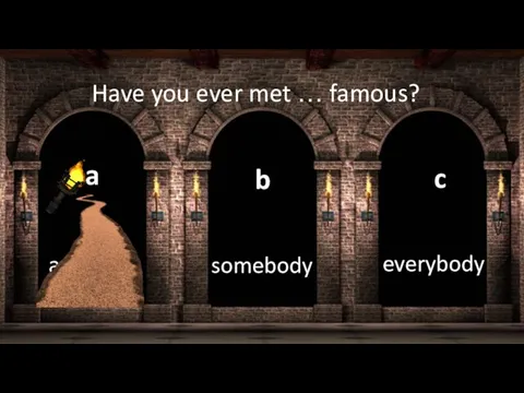 anybody a somebody b everybody c Have you ever met … famous?