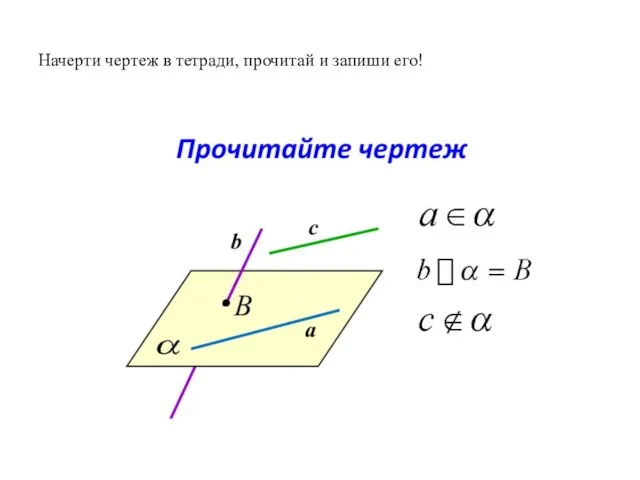 Начерти чертеж в тетради, прочитай и запиши его!