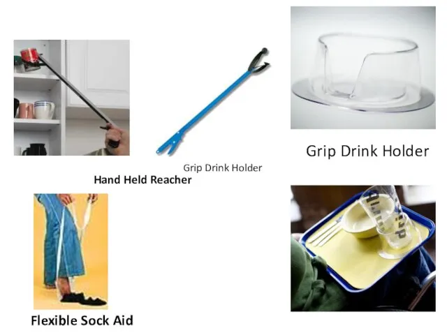 Hand Held Reacher Flexible Sock Aid Grip Drink Holder Grip Drink Holder