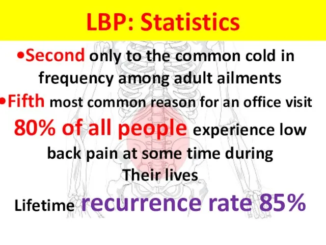 Second only to the common cold in frequency among adult ailments Fifth