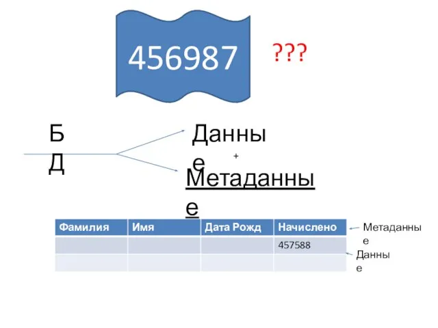 Данные Метаданные БД 456987 ??? + Данные Метаданные