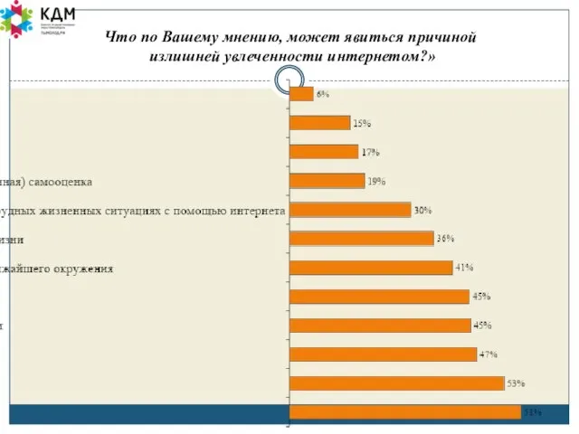 Что по Вашему мнению, может явиться причиной излишней увлеченности интернетом?»