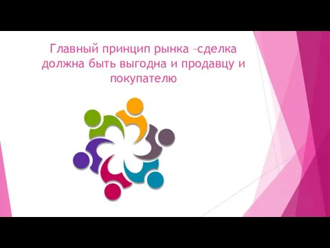 Главный принцип рынка –сделка должна быть выгодна и продавцу и покупателю