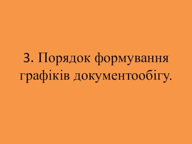 3. Порядок формування графіків документообігу.