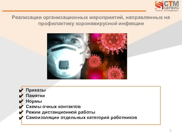 Реализация организационных мероприятий, направленных на профилактику коронавирусной инфекции Приказы Памятки Нормы Схемы