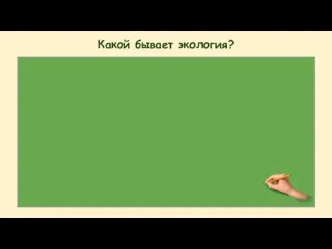 Какой бывает экология?