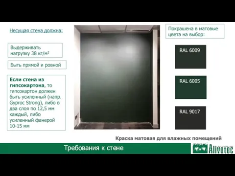 Требования к стене