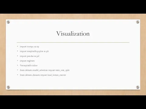 Visualization import numpy as np import matplotlib.pyplot as plt import pandas as