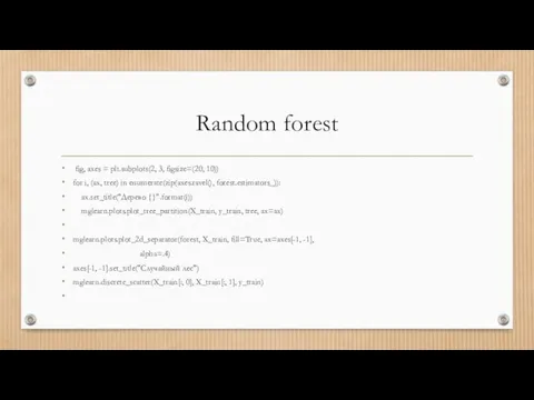 Random forest fig, axes = plt.subplots(2, 3, figsize=(20, 10)) for i, (ax,