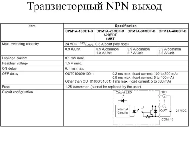 Транзисторный NPN выход