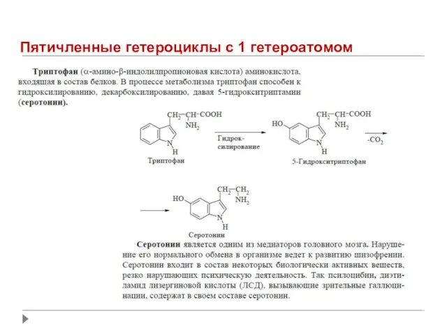 Пятичленные гетероциклы с 1 гетероатомом